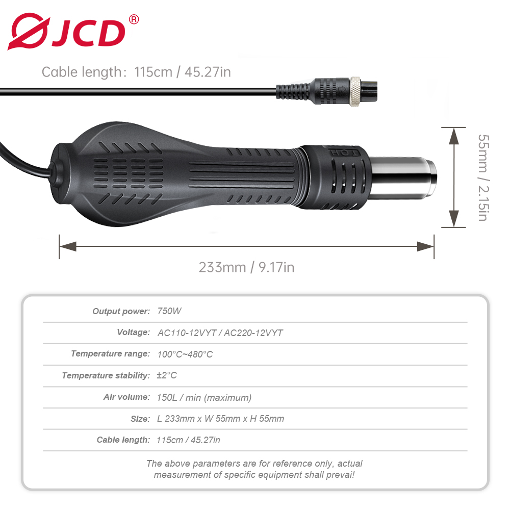 JCD 8-Hole Hot Air Gun Handle  - Hot Air Station 858 บทวิจารณ์และราคา
