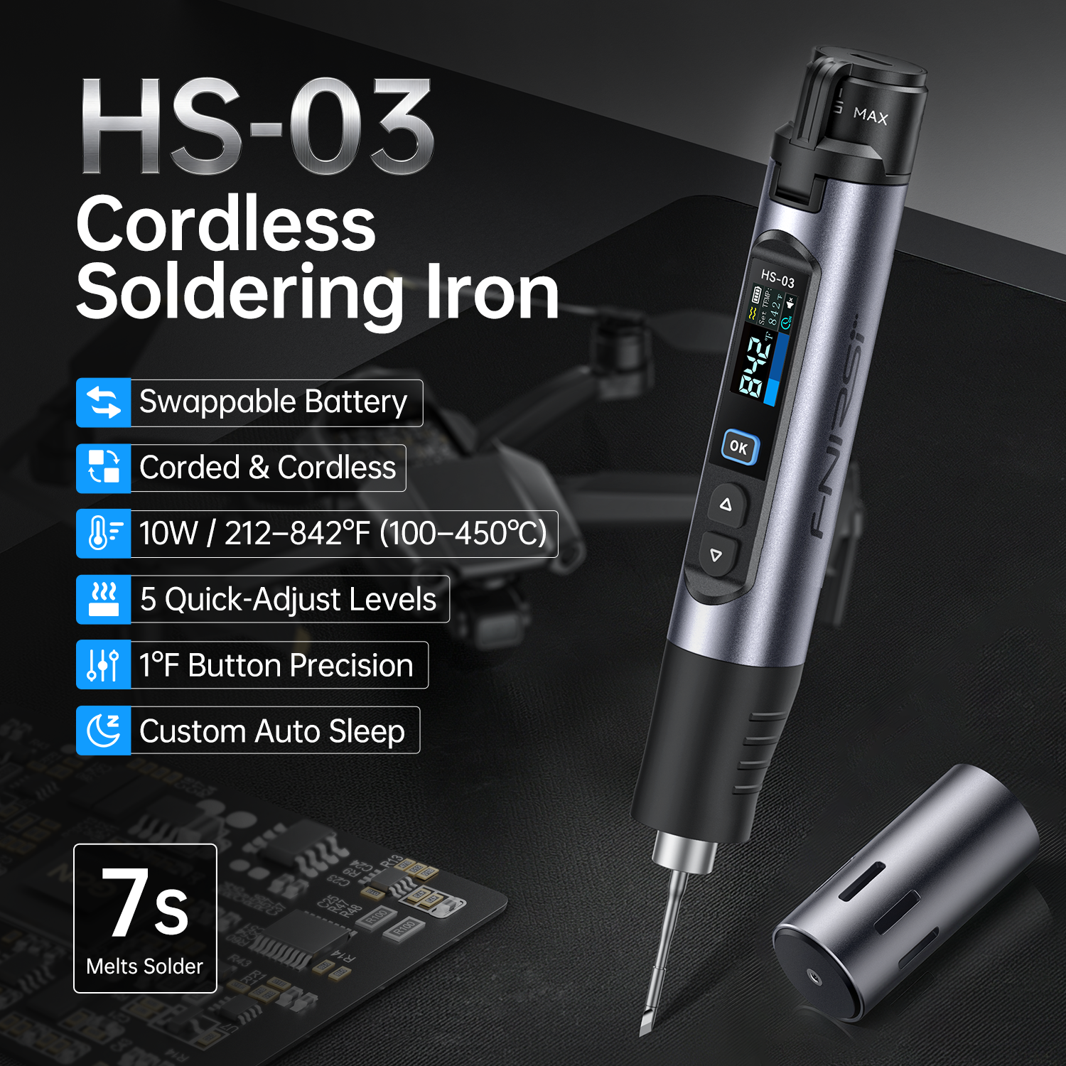 HS03 Plus 100-450°C Cordless S - Electronics Repair Plus บทวิจารณ์และราคา