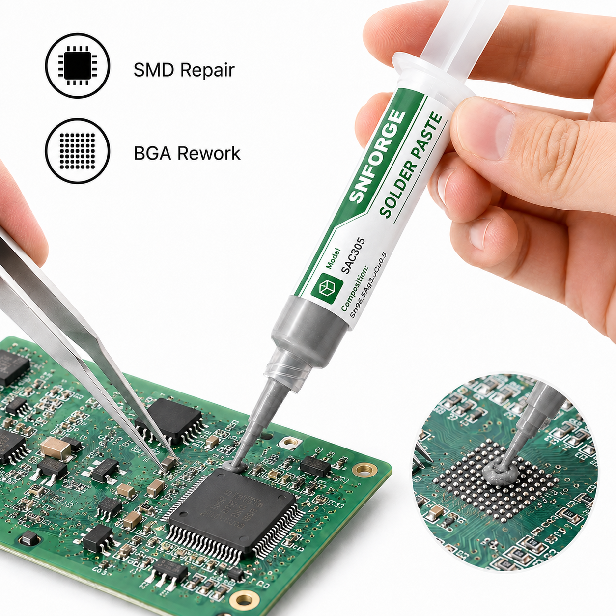 SAC305 Solder Paste Welding Ti - Electronics Repair Game บทวิจารณ์และราคา