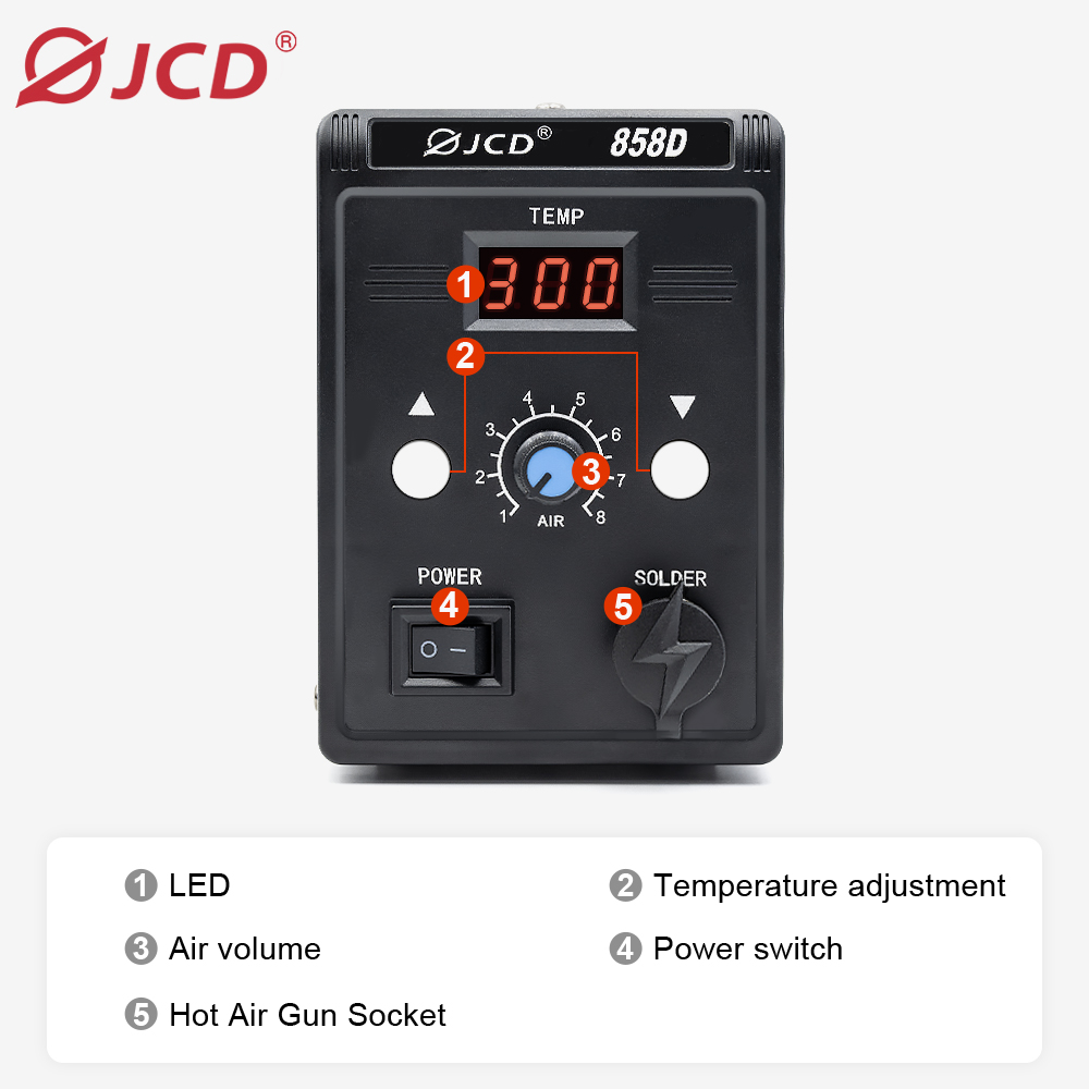 JCD Hot Air Gun 858D 700W BGA  - Hot Air Station 858 บทวิจารณ์และราคา